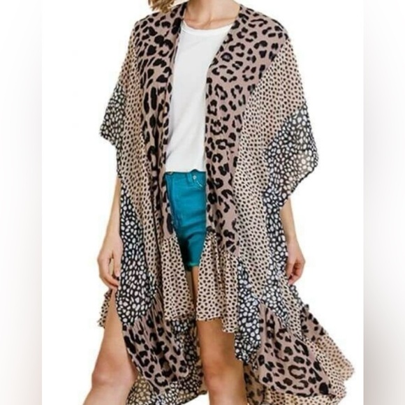 NWT Animal Print Kimono 🤎🖤🩶 - Picture 1 of 3